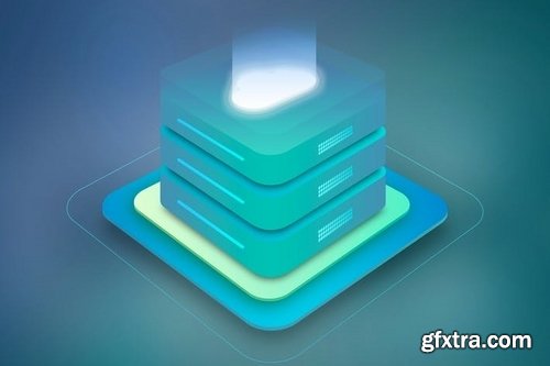 Cloud Hosting Server Isometric