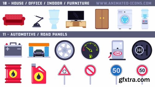 Videohive 1000+ Flat Animated Icons Pack 21539748