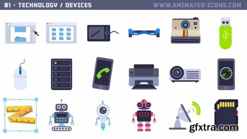 Videohive 1000+ Flat Animated Icons Pack 21539748