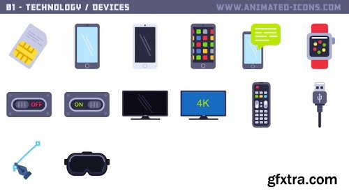 Videohive 1000+ Flat Animated Icons Pack 21539748