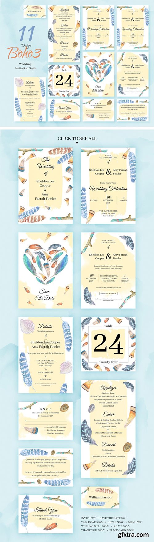 CM - Boho3. Wedding Invitation Package 2336782