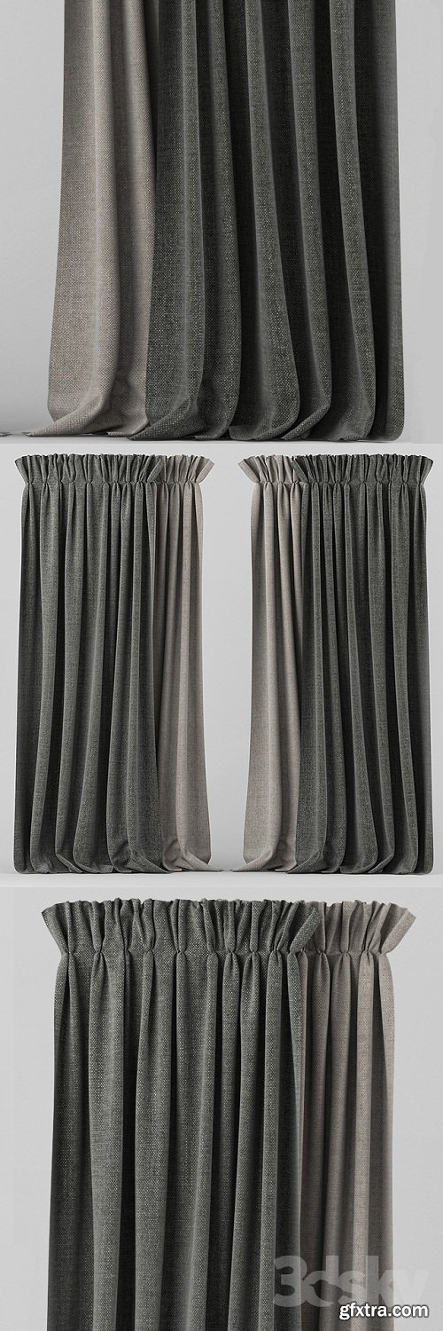 Curtains Fabric 3d Model