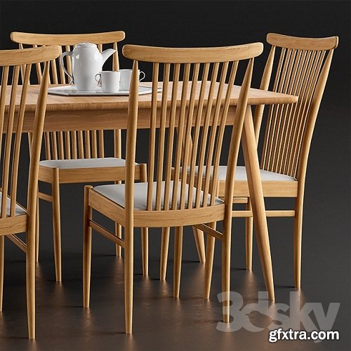 Ercol Teramo Medium Extending Dining Table, Ercol Teramo Dining Chair