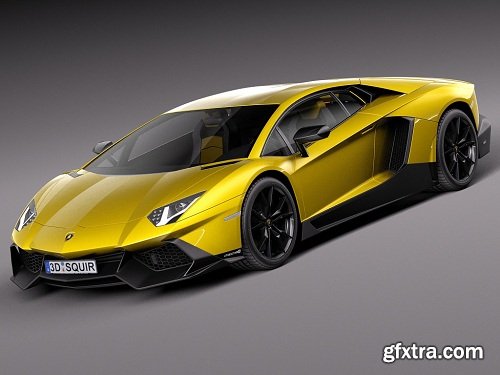 TurboSquid - Lamborghini Aventador LP720-4 50th Anniversary 2013 3D Model