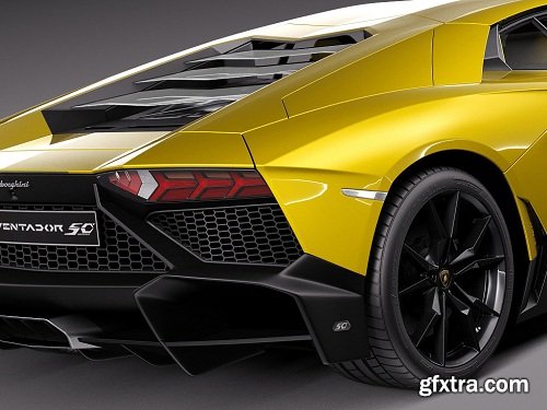 TurboSquid - Lamborghini Aventador LP720-4 50th Anniversary 2013 3D Model