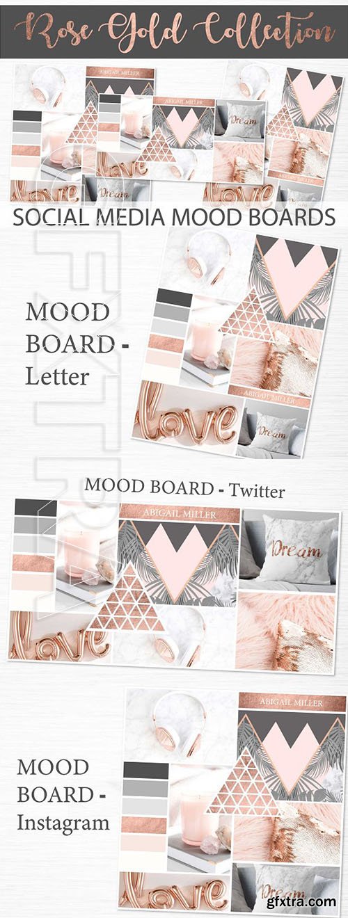 CreativeMarket - Social Media Mood Boards - Rose Gold 2417633