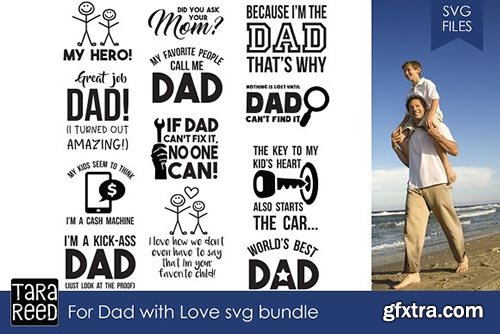 CreativeMarket - For Dad with Love SVG Bundle 2444802