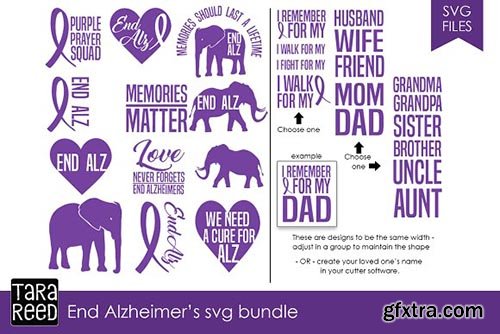 CreativeMarket - End Alzheimers SVG Bundle 2441468