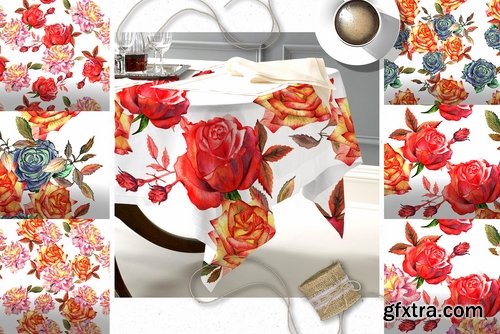 CM - Wildflower colorful roses PNG set 2426761