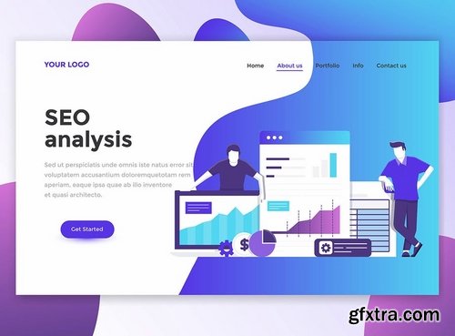 Landing page template on various topics