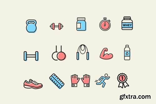 15 Exercise and Muscle Icons