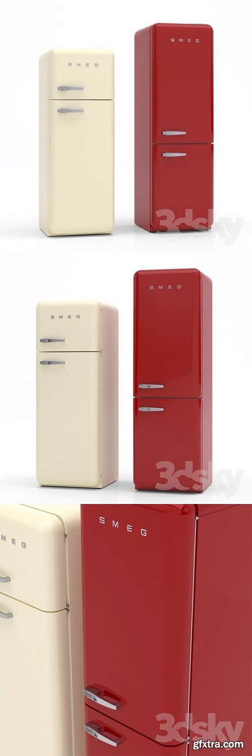 Smeg Refrigerator 3d Model