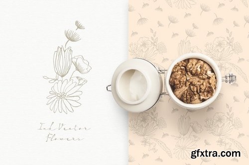 Ink Vector Flowers