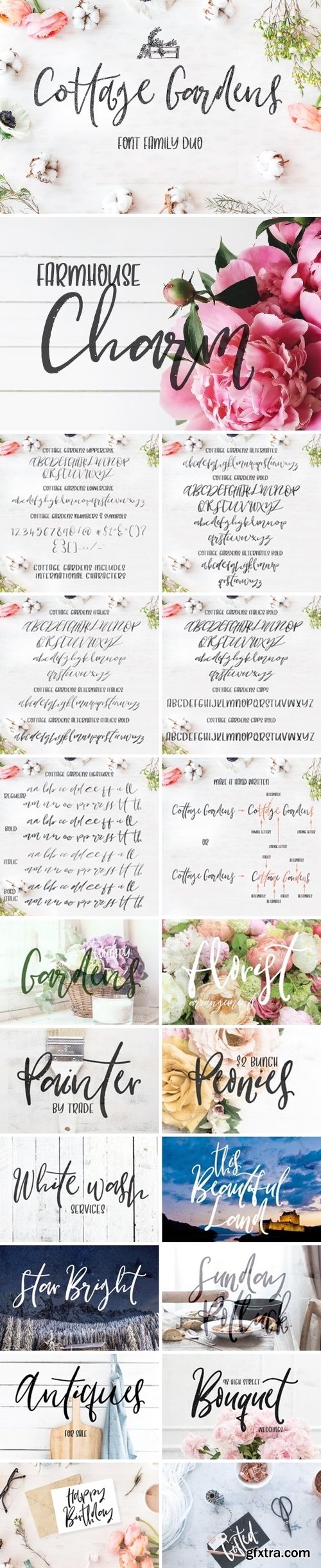 CM - Cottage Gardens Script Font Duo 1568137