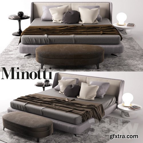 3dsky - Minotti bed