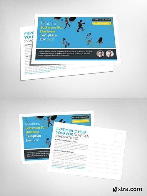 CreativeMarket - Cool Corporate Business Postcard 2443194