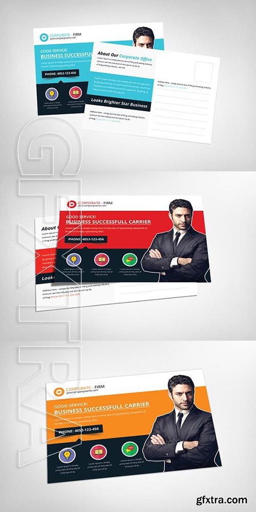 CreativeMarket - Corporate Business Office Postcard 2443221