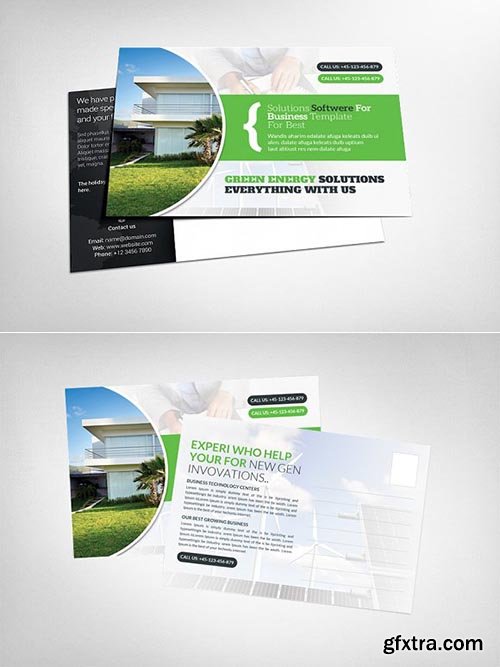 CreativeMarket - Green Energy Postcard Template 2443249