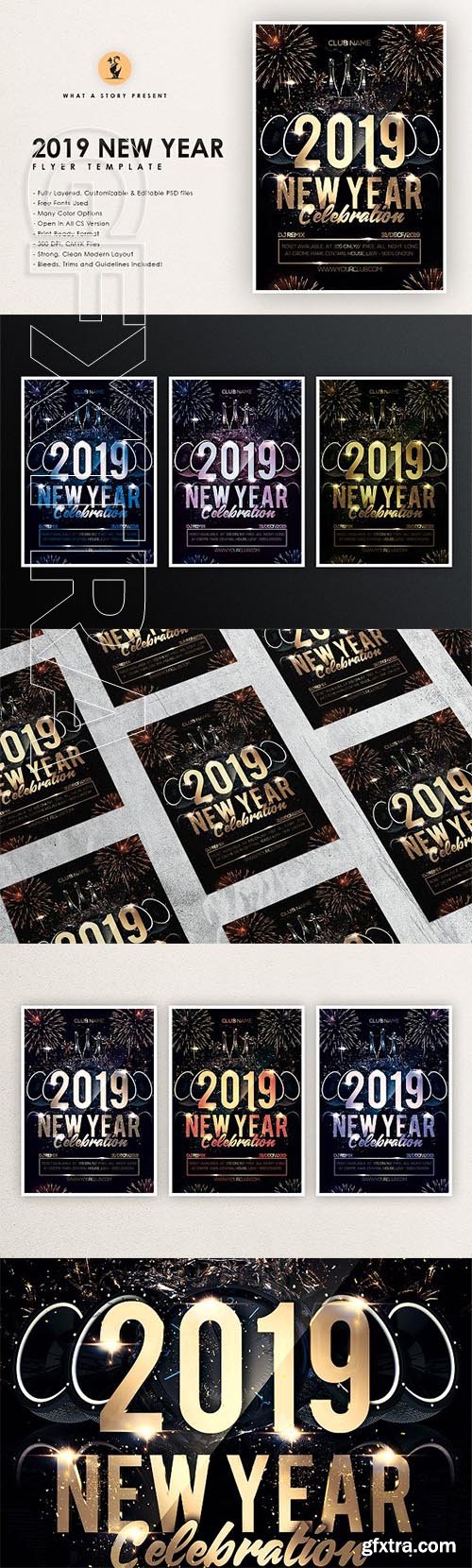 CreativeMarket - 2019 New Year 2443316