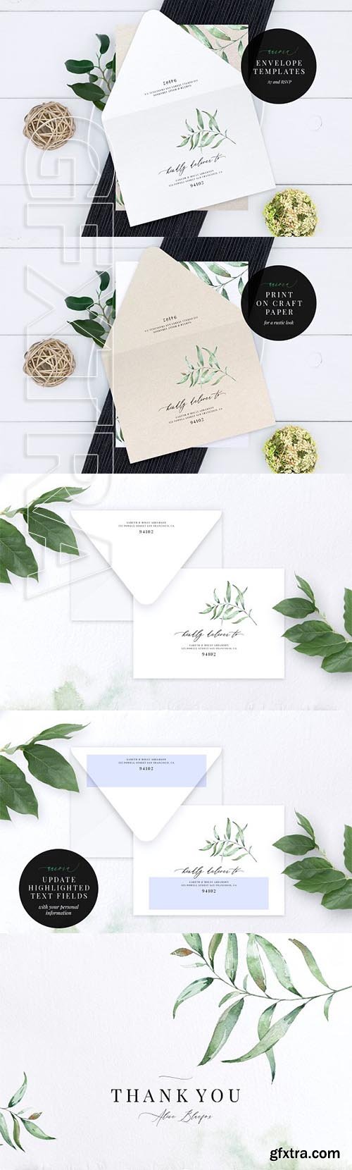 CreativeMarket - Envelope Template, Aurora 2443395