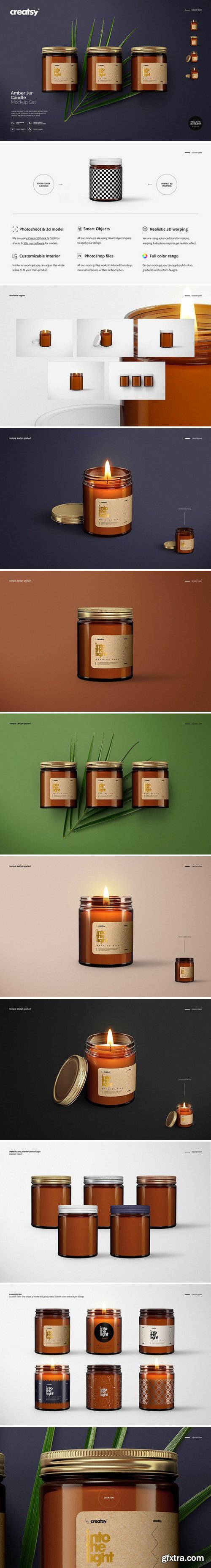 CM - Amber Jar Candle Mockup Set 2405116