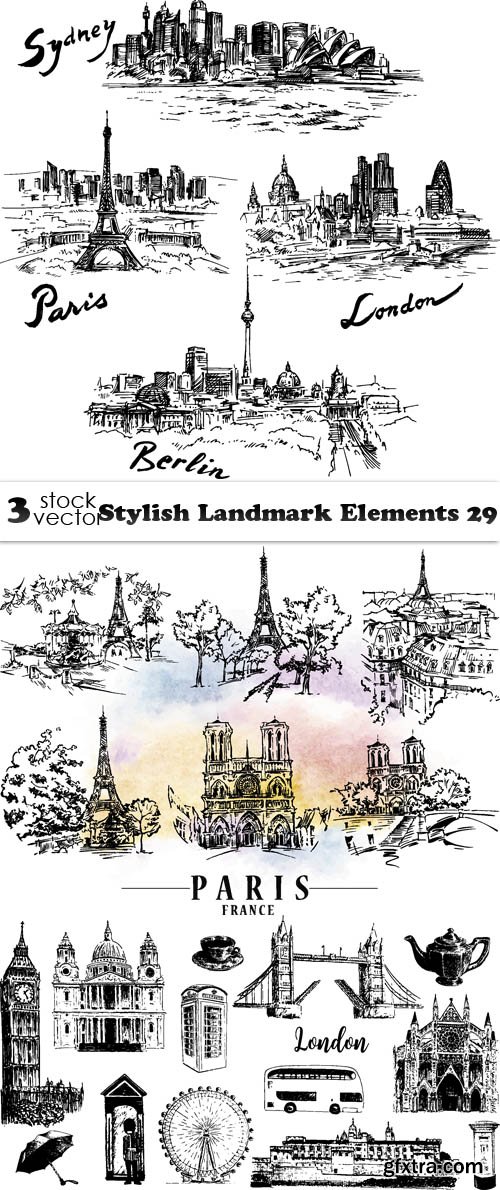 Vectors - Stylish Landmark Elements 29