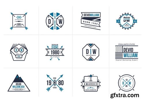 CreativeMarket Retro Badge Logo Collection Bundle 2132814