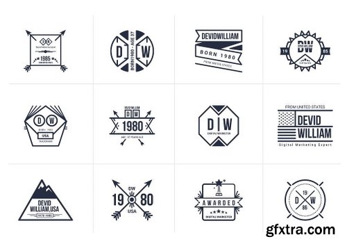 CreativeMarket Retro Badge Logo Collection Bundle 2132814