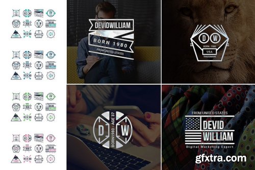 CreativeMarket Retro Badge Logo Collection Bundle 2132814