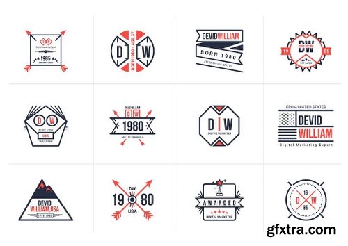 CreativeMarket Retro Badge Logo Collection Bundle 2132814