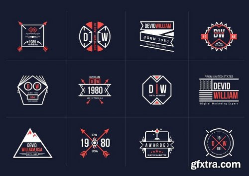 CreativeMarket Retro Badge Logo Collection Bundle 2132814