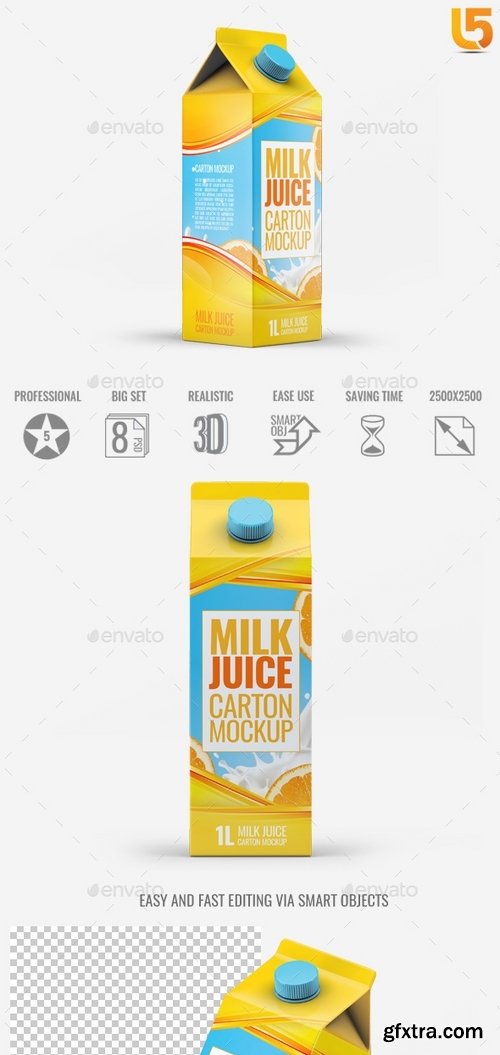 GraphicRiver - Milk or Juice Carton Mock-Up v3 21791427