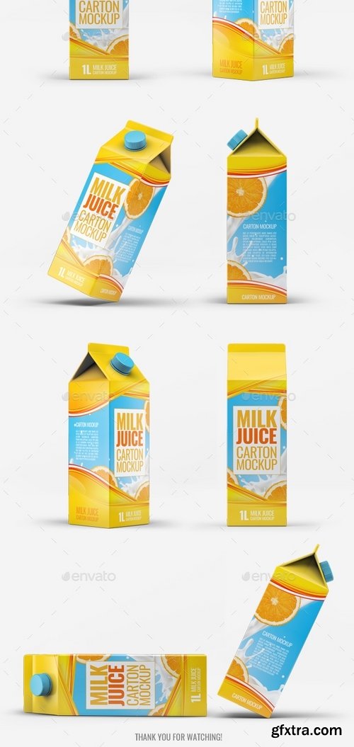 GraphicRiver - Milk or Juice Carton Mock-Up v3 21791427