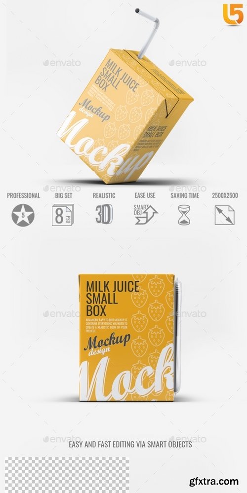 GraphicRiver - Milk or Juice Small Box Mock-Up 21799404