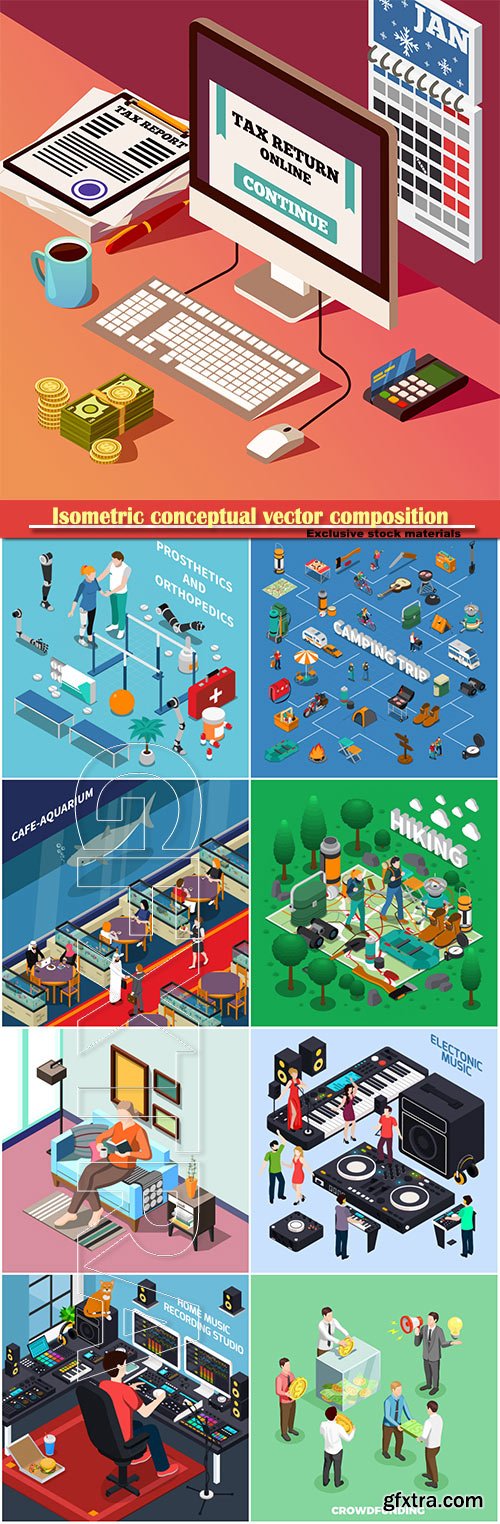 Isometric conceptual vector composition