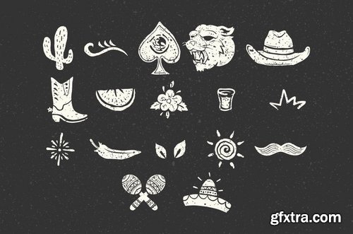 50 Hand-drawn Vintage Vector & Badge