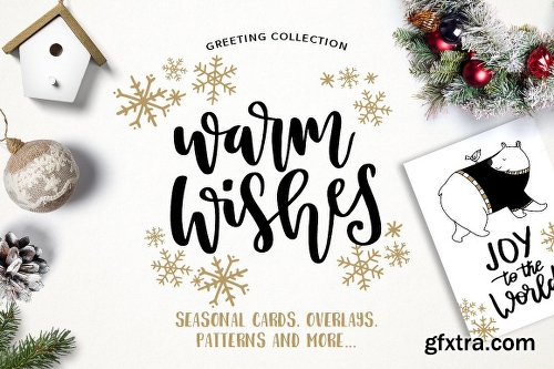 CreativeMarket Warm Wishes greeting collection 2133590