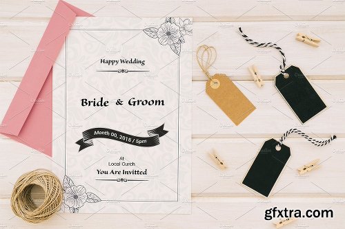 CreativeMarket Wedding Invitation Card 2091813