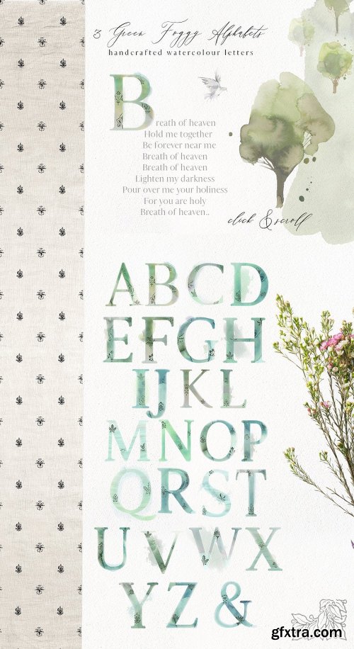 CreativeMarket Forest - Green Watercolor Bundle 2135568