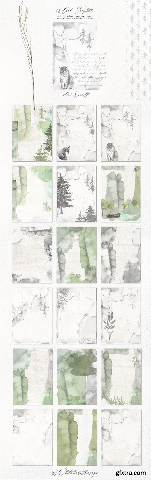 CreativeMarket Forest - Green Watercolor Bundle 2135568