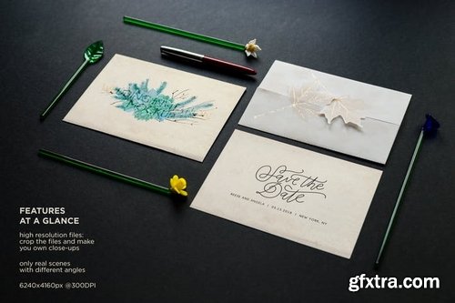 Vintage Wedding Invitation Mockup