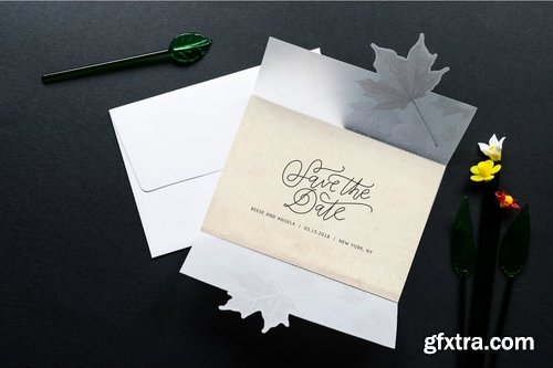 Vintage Wedding Invitation Mockup