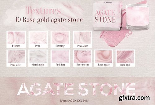 CreativeMarket Agate stone + Rose Gold Textures 2373205