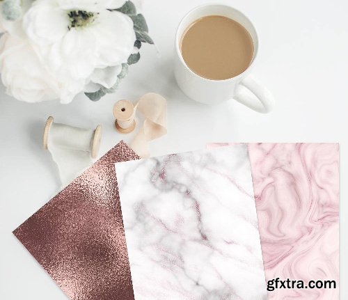 CreativeMarket Agate stone + Rose Gold Textures 2373205