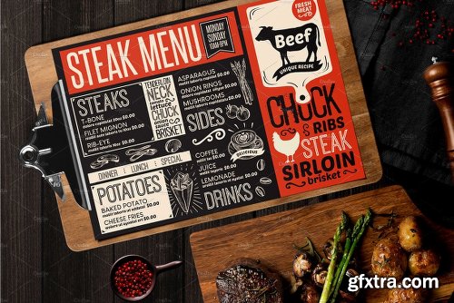 CreativeMarket Steak Food Menu Template 2371434