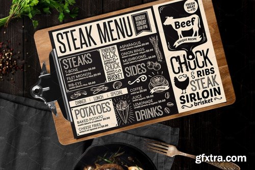 CreativeMarket Steak Food Menu Template 2371434