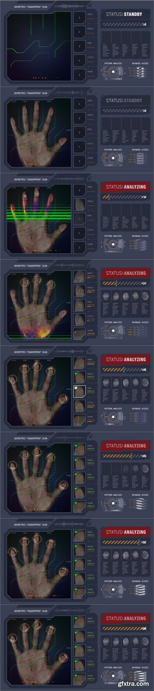 Computer Software Scanning And Analyzing Fingerprints. You Can Place Your Own Photo At The End Of The Clip