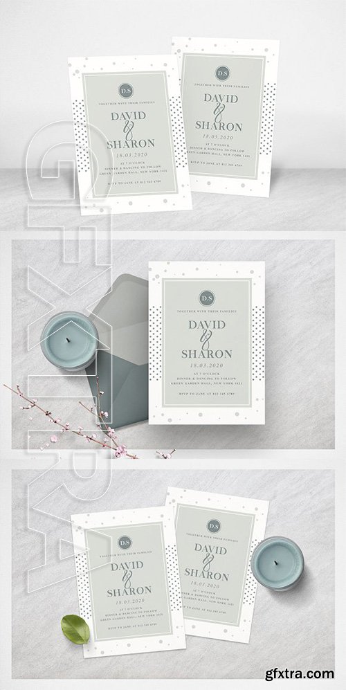 CreativeMarket - Dot Minimal Wedding Invitation 2442075