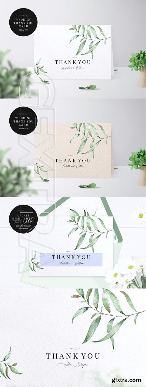 CreativeMarket - Wedding Thank You Card, Aurora 2442022