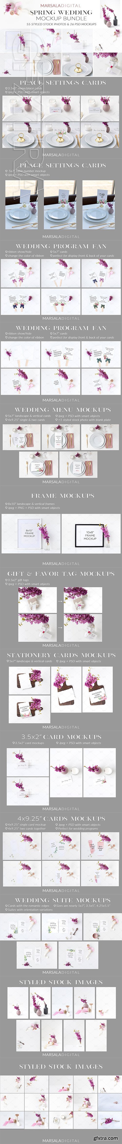 CreativeMarket - Spring Wedding Mockup Bundle 2473252